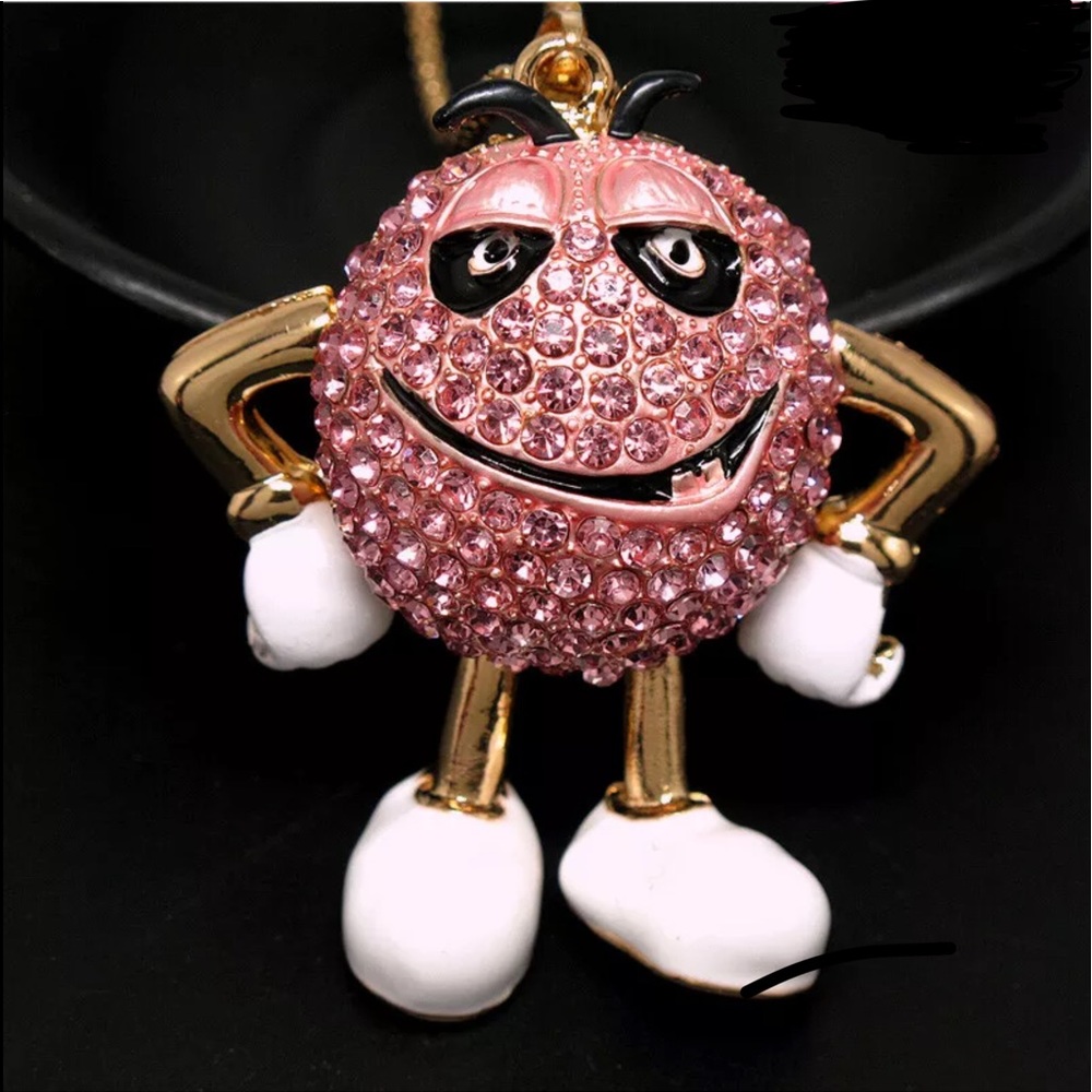 M&M Pink Chocolate Boy Necklace